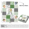 Artsadd Personalized Woodland Nursery Blanket with Name, Custom Baby Boy Jungle Animal Blanket, Customized Safari Baby Swaddle Throw Blankets for Kids Boys Girls Toddler Baby Shower Birthday view 2