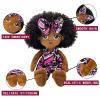JUSTQUNSEEN Black Baby Dolls African American Doll Black Dolls 12'', Baby Dolls for Girls,Soft for Girls Stuffed Plush Doll for Girl (Small B-Pink) view 3