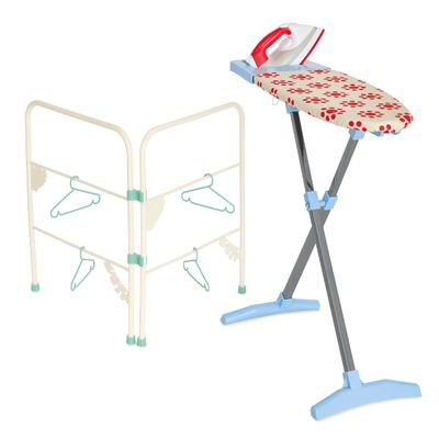Casdon Ironing Set | Toy Ironing Board and Iron for Children Aged 3+ | Folding Clothes Airer and Hangers Included!