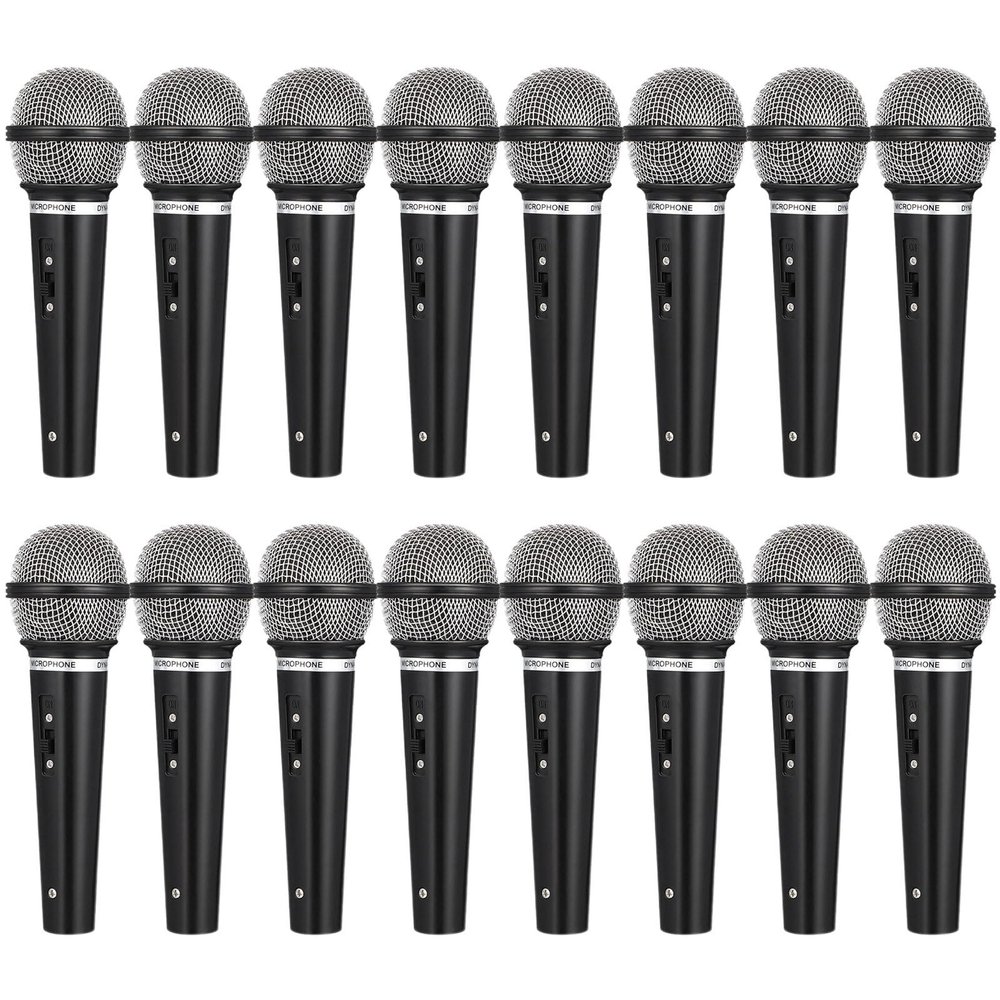 NUOBESTY Fake Microphone for Kids Handheld Microphone Prop Plastic Mics Pretend Toys for Karaoke Costume Prop Halloween Party Favors 16Pcs