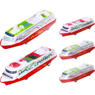 Toyvian Boy Wind up Toys Boats: 5Pcs Ocean Liner Cruise Yacht Collection Toy, Plastic Boat Models Summer Ship Race Game, 6.3 X 1.77 X 1.26 Inches