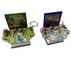 Davidamy's Gift Mini Keychain, Dinosaur Toy, Pop-up Book, Miniature of Dinosaur Word Scene, Backpack for Kids Teenagers, Gift for Party Birthday etc. -Pack of 2PCS (Blue+Green Dinosaur Books) view 1