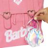 Barbie Clothes Set, Beach-Themed with Swimsuit, 5 Acessories & Zippered Doll-Sized Shell-Shaped Bag with Clip-On Ring, Iridescent view 3