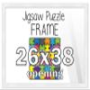 26x38 Puzzle Frame Set with Peel & Stick Puzzle Glue Sheets White Wood - Includes Acrylic Front, Foam Backing Board, and Wall Hardware view 1