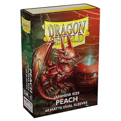 10 Packs Dragon Shield Dual Matte Mini Japanese Peach 60 ct Card Sleeves Display Case
