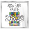 26x38 Puzzle Frame Set with Peel & Stick Puzzle Glue Sheets Silver Wood - Includes Acrylic Front, Foam Backing Board, and Wall Hardware view 1