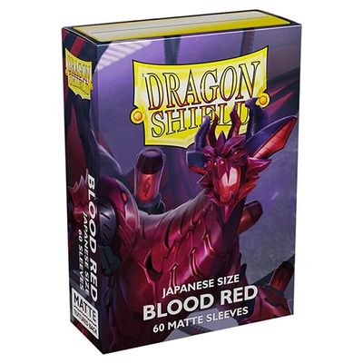 10 Packs Dragon Shield Matte Mini Japanese Blood Red 60 ct Card Sleeves Display Case