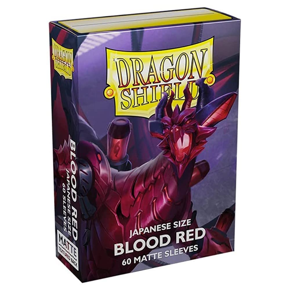 10 Packs Dragon Shield Matte Mini Japanese Blood Red 60 ct Card Sleeves Display Case