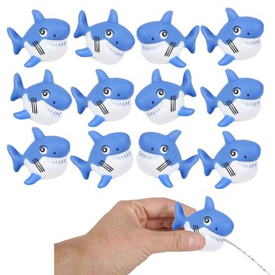 Cool Mini Water Squirting Rubber Sharks (2.25") Soft Rubber Bath Tub Fun Squirts, Pool and Beach Splash Water Game. (48)