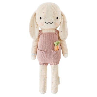 cuddle + kind Harper The Bunny Regular 20" Hand-Knit Doll 1 Doll = 10 Meals, Fair Trade, Heirloom Quality, Handcrafted in Peru, 100% Cotton Yarn