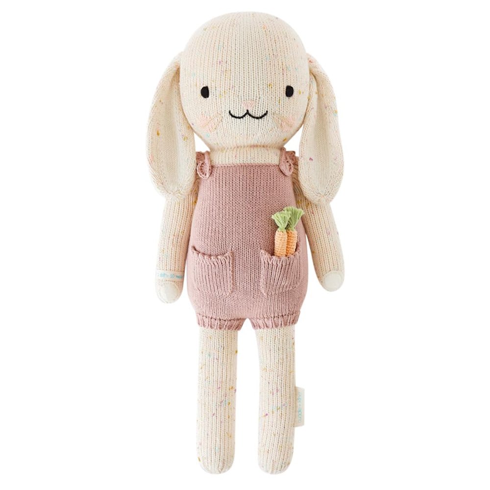 cuddle + kind Harper The Bunny Regular 20" Hand-Knit Doll 1 Doll = 10 Meals, Fair Trade, Heirloom Quality, Handcrafted in Peru, 100% Cotton Yarn