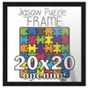 20x20 Puzzle Frame Set with Peel & Stick Puzzle Glue Sheets Black Wood - Includes Acrylic Front, Foam Backing Board, and Wall Hardware view 1