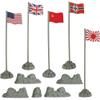 BMC WW2 D-Day Allies Axis Plastic Army Men Flags 10pc Military Playset Accessory view 1