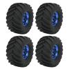 ZHXH 4pcs RC Monster Truck Tires and Wheels Set, Rubber Tyres and Plastic Wheels with Foam Inserts, Monster Truck Tire Tyres RC Car Tire and Wheels for 1/10 Remote Control Car view 1