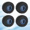 ZHXH 4pcs RC Monster Truck Tires and Wheels Set, Rubber Tyres and Plastic Wheels with Foam Inserts, Monster Truck Tire Tyres RC Car Tire and Wheels for 1/10 Remote Control Car view 4