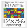 12x36 Puzzle Frame Set with Peel & Stick Puzzle Glue Sheets White Wood - Includes Acrylic Front, Foam Backing Board, and Wall Hardware view 1