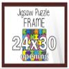 24x30 Puzzle Frame Set with Peel & Stick Puzzle Glue Sheets Brown Wood - Includes Acrylic Front, Foam Backing Board, and Wall Hardware view 1