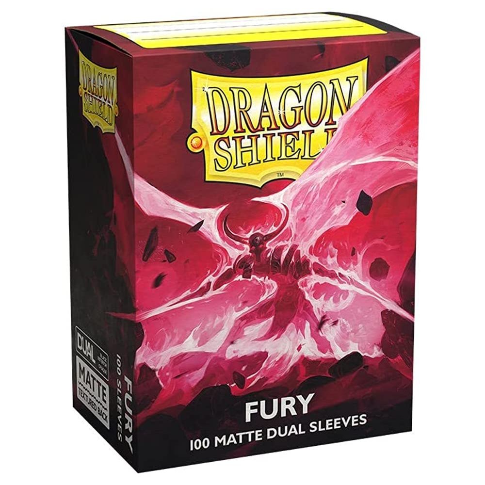 10 Packs Dragon Shield Dual Matte Fury Standard Size 100 ct Card Sleeves Display Case