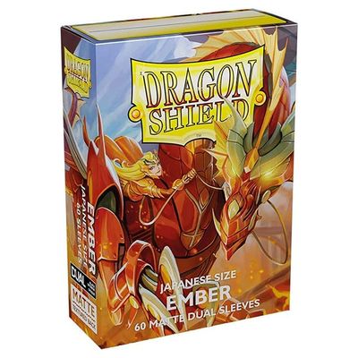 10 Packs Dragon Shield Dual Matte Mini Japanese Ember 60 ct Card Sleeves Display Case