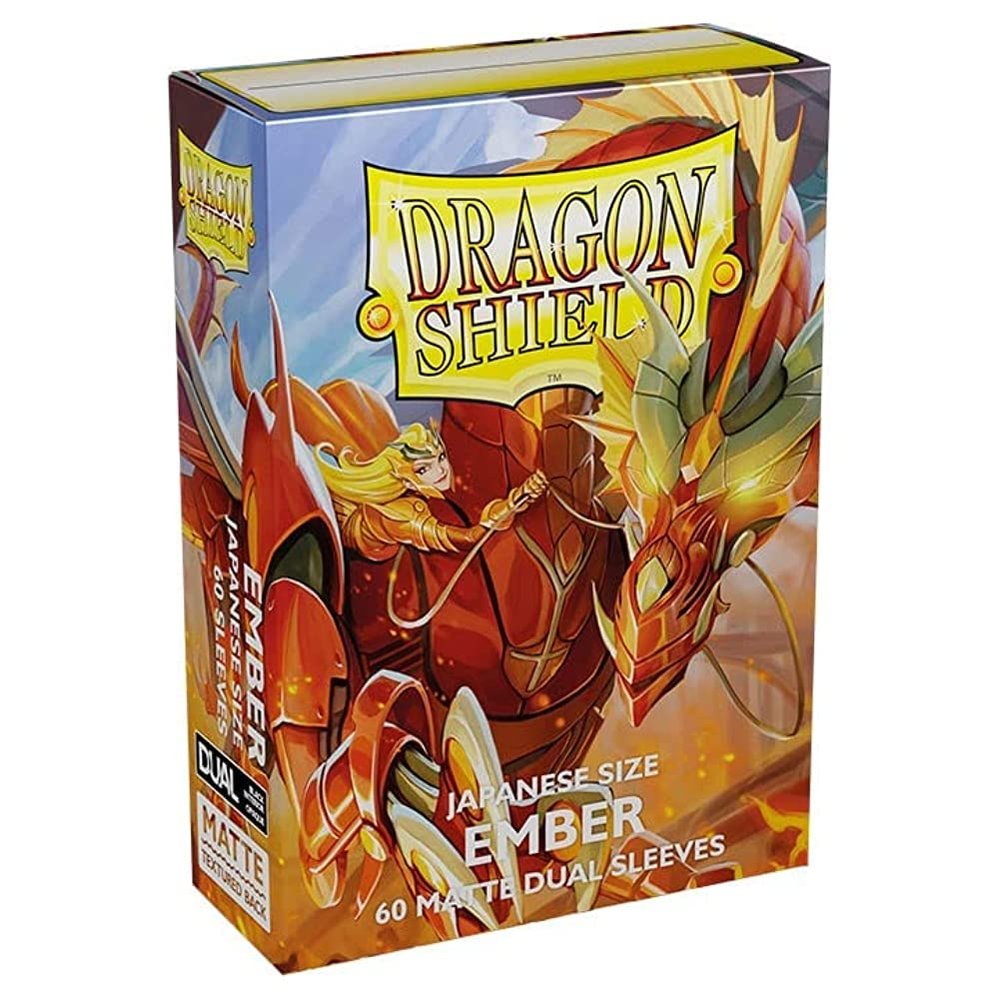 10 Packs Dragon Shield Dual Matte Mini Japanese Ember 60 ct Card Sleeves Display Case