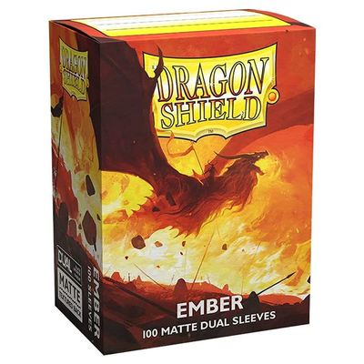 10 Packs Dragon Shield Dual Matte Ember Standard Size 100 ct Card Sleeves Display Case