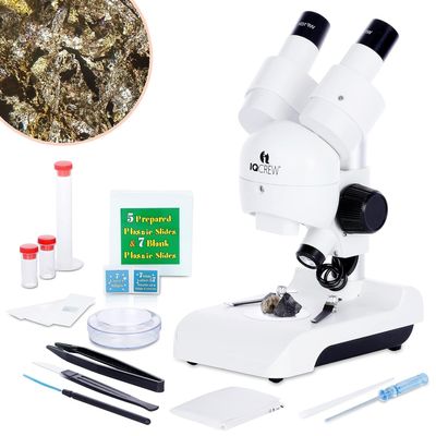 AmScope - 30X Deluxe All-in-One Portable Stereo Microscope with LED Dual-Illumination and Accessory Kit - SE122