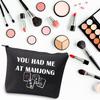 BDPWSS Funny Mahjong Makeup Bag Mahjong Lover Gift Mahjong Tiles Bag Mahjong Girl Cosmetic Bag Mahjong Board Game Storage Bag Mah Jongg Player Gift (Had at maj bl) view 3