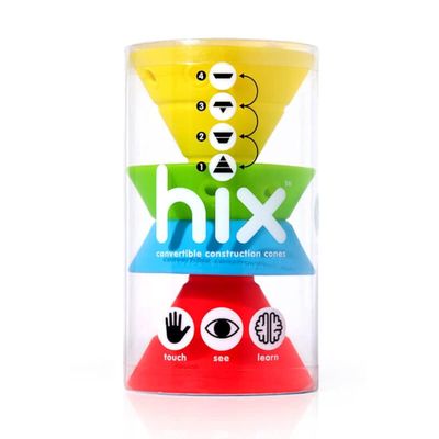 Fat Brain Toys Hix by MOLUK - Tropical - Foldable Silicone Stacking Cones, Ages 2+