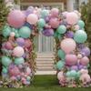 Double Stuffed Pastel Balloon Garland Pink Purple Green Colorful Balloon Arch Gold Metallic Latex Kit For Mermaid Easter Baby Shower Princess Ice Cream Birthday Party Decoration view 1