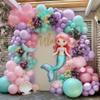 Double Stuffed Pastel Balloon Garland Pink Purple Green Colorful Balloon Arch Gold Metallic Latex Kit For Mermaid Easter Baby Shower Princess Ice Cream Birthday Party Decoration view 2