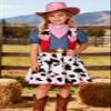 Gorkonpy Cowgirl Costume for Girls with Hat Halloween Dress Up Party (9-10 Years) view 4