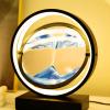 Glass Quicksand Painting, 3D Quicksand Art Sand Scene Dynamic Round Glass Sandscape Painting Desk Lamp Sand Painting Lamp (Color : Blue, Size : 29x10x33cm) view 1