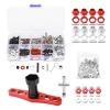 Newzoll RC Screw Kit M3 M4 Set Screw Nuts Washers R Clips E Clips Hex Hub Adapter Nut Driver Universal Hardware Fasteners Parts for 1/8 1/10 1/12 RC Cars, 344PCS view 1