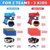 2 Pack Blaster Guns Boys Toy-with 60 Bullets &2 Wristbands, TiopLior Blaster Guns Toy Age for 4-9 Christmas Birthday Gifts &2 Safety Glasses/Face Masks for 6+ Year Old Kids Games Toys view 2