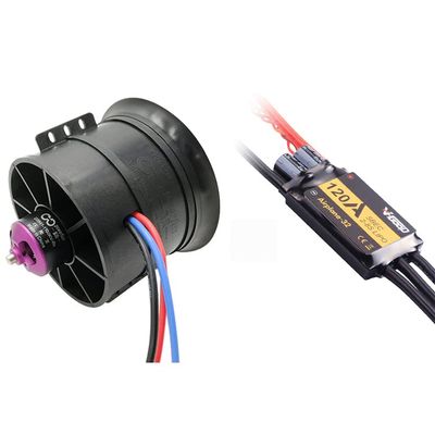 Powerfun EDF 90mm 12 Blades Ducted Fan with RC Brushless Motor 1100KV with ESC 120A(5~8S) Balance Tested for EDF 8S RC Jet Airplane