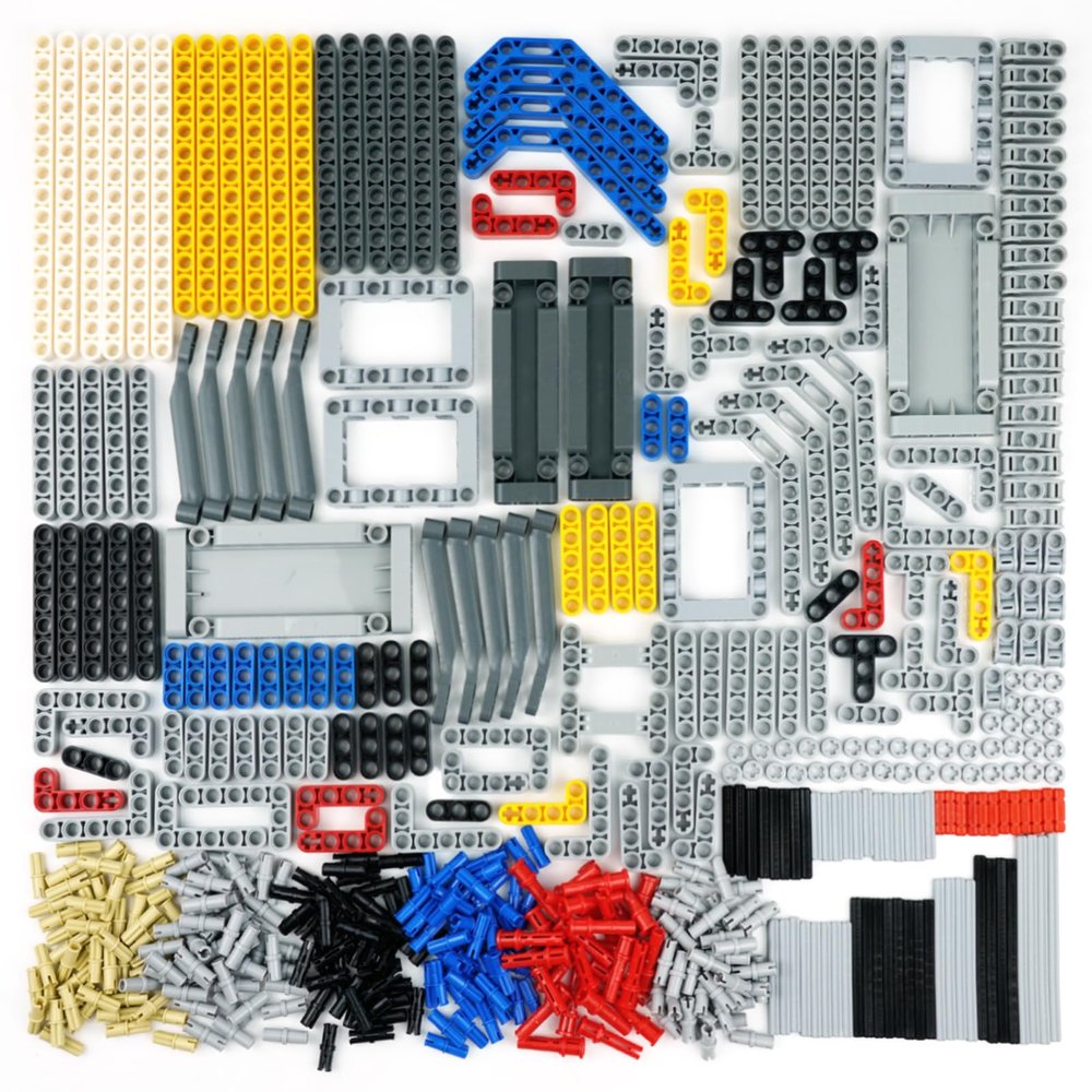 BroTex Technical Parts Pieces Sets Liftarm Beams Bricks Bulk Axles Pins Panels Frame Beams Connectors, 580 Pieces Compatible with Technic-Block MOC Buildings Toys for Boys Adults Kids Age 6+