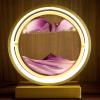 Glass Quicksand Painting, 3D Quicksand Art Sand Scene Dynamic Round Glass Sandscape Painting Desk Lamp Sand Painting Lamp (Color : Purple-1, Size : 25x10x30cm) view 1