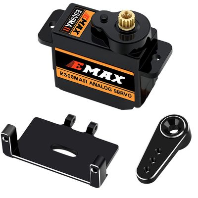 EPINON for AXIAL SCX24 Servo Metal Gear EMAX Servo Steering Servo with Servo Mount Bracket and Arm SCX24 Upgrade Parts (Black)