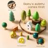 Promise Babe Wooden Tree Toys - Montessori Wooden Blocks Stacking Toys for Toddlers, Miniature Trees & House Various Sizes Woodland Creative Craft Home Decor view 2