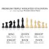 A&A 15 inch Walnut Wooden Chess Set with Storage Drawer, Triple Weighted Pieces, 3.0 inch King Height, Walnut & Maple Inlay, 2 Extra Queen, Classic 2 in 1 Chess and Checkers Board Game view 4