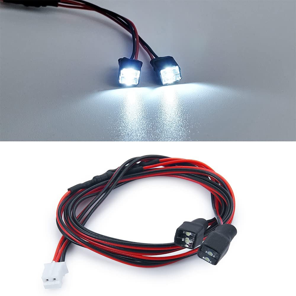 RCHUBAM RC LED Lights Spotlight LED Lamp for 1/14 Tamiya RC Trailer Truck Tractor Car (White)