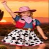 Gorkonpy Cowgirl Costume for Girls with Hat Halloween Dress Up Party (7-8 Years) view 3