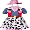 Gorkonpy Cowgirl Costume for Girls with Hat Halloween Dress Up Party (5-6 Years) view 2