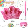 Sratte Princess Crown Piata with Blindfold, Bat and Confetti Small Pink Piata for Girls Kids Perfect Size for Birthday Party Princess Theme Party Decoration Supplies, 15.7 x 9 x 3 Inch view 2