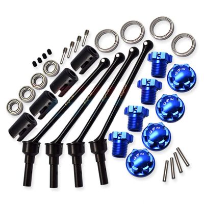 GPM for TRAXXAS 1/10 MAXX W/WIDEMAXX Monster TRUCK-89086-4 Front and Rear Universal Extended Steel Propeller Shaft(Length 110MM)+Hexagon Adapter+Wheel Lock Set