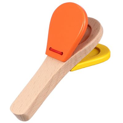 Toyvian Hand Clapper Instrument for Kids | Wooden Musical Castanet Clapper for Early Learning and Development | Interactive Educational Toy in Random Color