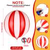 12 Pcs 22 Inch Big Carnival Theme Party Decorations Aluminum Circus Decorations 360 Degree 4D Balloons Halloween Carnival Birthday Party Supplies(Red White, Red Blue) view 3