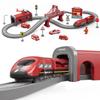 Train Sets for Toddlers, 66 Pcs Trains Toy with Battery Operated & Tracks (Magnetic Connection), Compatible with Thomas, Brio, Christmas Toy Gifts for 3 4 5 6 7 8 Years Old (Fire Engines) view 1