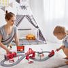Train Sets for Toddlers, 66 Pcs Trains Toy with Battery Operated & Tracks (Magnetic Connection), Compatible with Thomas, Brio, Christmas Toy Gifts for 3 4 5 6 7 8 Years Old (Fire Engines) view 3