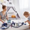Train Sets for Toddlers, 66 Pcs Trains Toy with Battery Operated & Tracks (Magnetic Connection), Compatible with Thomas, Brio, Christmas Toy Gifts for 3 4 5 6 7 8 Years Old (Police) view 3